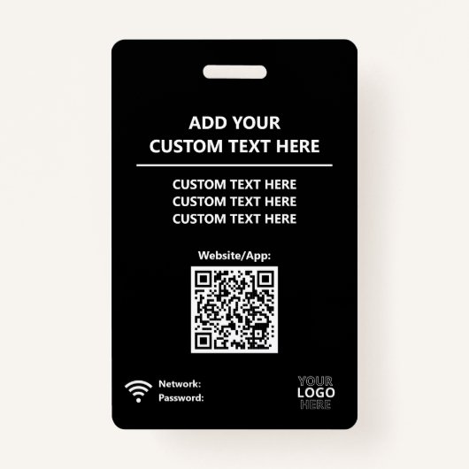 Blauwe Groepsconferentie QR Code Aangepaste toegan Badge (Achterkant)