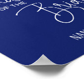 Blauwe Grootmoeder van Bruid Memorial Stoel Trouwe Poster (Hoek)