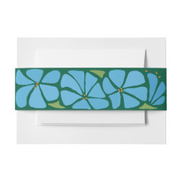 Blauwe Groovy Flower Pattern Huwelijksuitnodiging Uitnodigingen Wikkel