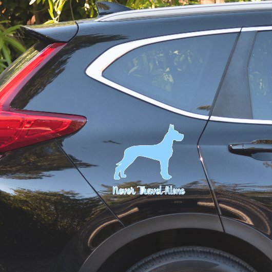 Blauwe grote deen-dog-auto-decal, vinylSticker Sticker (Auto Zijkant)