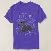 Blauwe Grote Deen Hond Anatomie T-shirt (Design voorkant)
