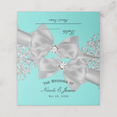 Blauwe Grote Witte Boog Diamanten Glam Tafel Plaatskaartje (Buitenkant ongevouwen)