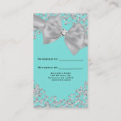 Blauwe Grote Witte Boog Diamanten Verwijs Een Vrie Aanbevelingskaartje (Achterkant)