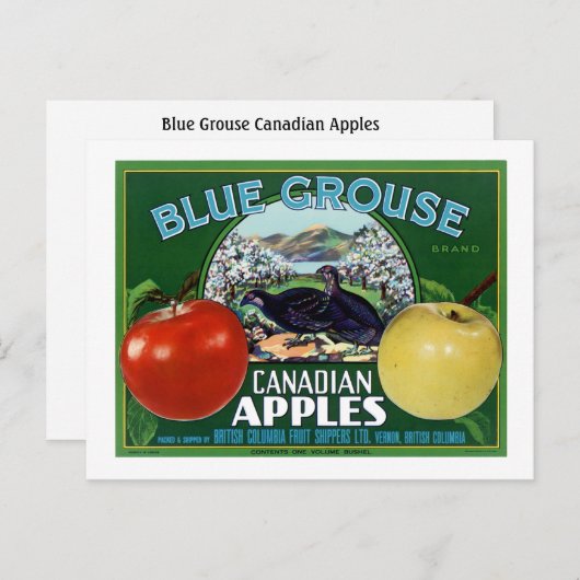 Blauwe Grouse Canadese appels Briefkaart (Voorkant / Achterkant)