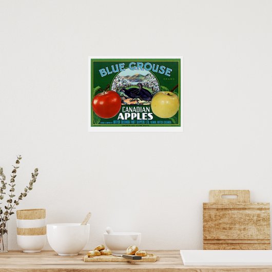 Blauwe Grouse Canadese appels Poster (Keuken)