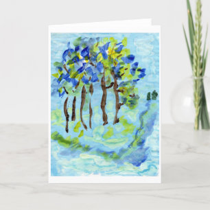 Blauwe grove note card kaart