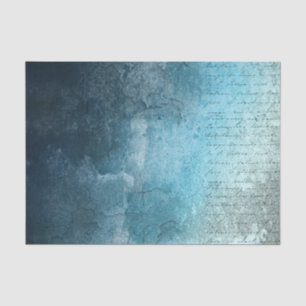 Blauwe Grunge-achtergrond met schrift Tissuepapier