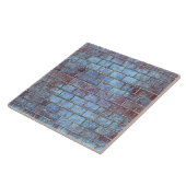blauwe grunge baksteen tegel tegeltje (Zijkant)