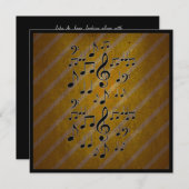 Blauwe grunge muzieknoten aangepaste trouwuitnodig kaart (Voorkant / Achterkant)