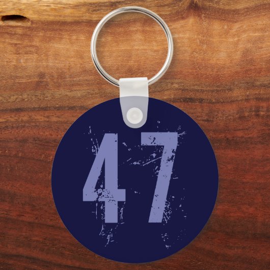 BLAUWE GRUNGE STIJLNUMMER 47 SLEUTELHANGER (Voorkant)