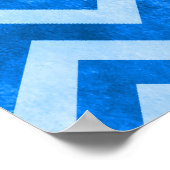 Blauwe Grunge Zigzag Poster (Hoek)