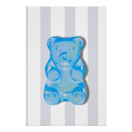 Blauwe Gummy Beer Semi-Gloss Poster