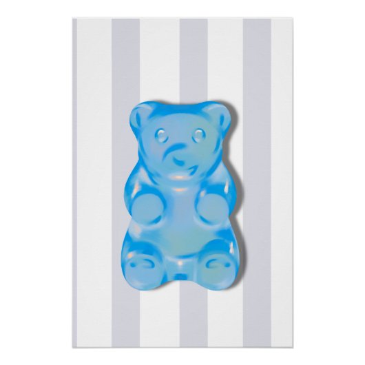 Blauwe Gummy Beer Semi-Gloss Poster (Voorkant)
