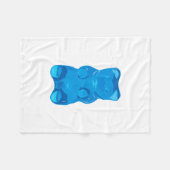 Blauwe Gummybeer Illustratie Fleece Deken (Voorkant (Horizontaal))