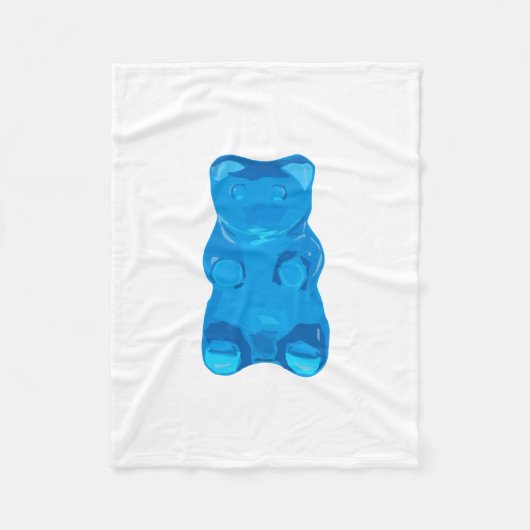 Blauwe Gummybeer Illustratie Fleece Deken (Voorkant)