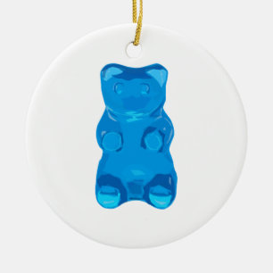 Blauwe Gummybeer Illustratie Keramisch Ornament