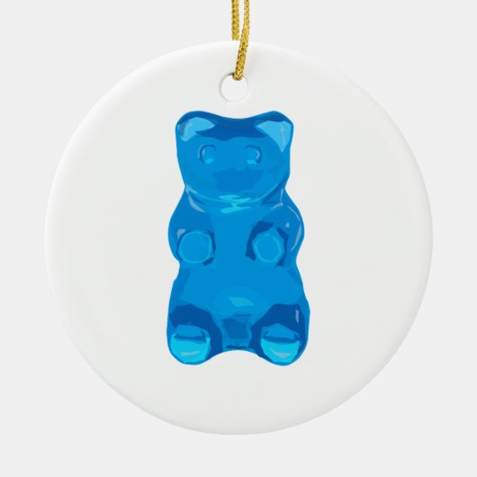 Blauwe Gummybeer Illustratie Keramisch Ornament (Voorkant)