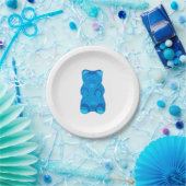 Blauwe Gummybeer Illustratie Papieren Bordje (Feest)