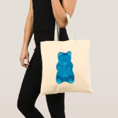 Blauwe Gummybeer Illustratie Tote Bag (Voorkant (product))