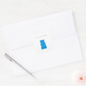 Blauwe Gummybeer Illustratie Vierkante Sticker (Envelop)