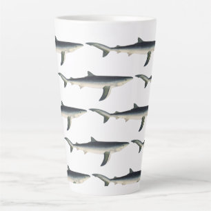 Blauwe Haai, Antieke Waterdieren Oceaan Zeeleven Latte Mok