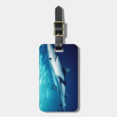 Blauwe haai bagagelabel (Voorkant verticaal)