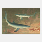  blauwe haai Eating Fish, Marine Life Inpakpapier Vel (Voorkant 2)