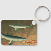 blauwe haai Eating Fish, Marine Life Sleutelhanger (Voorkant)