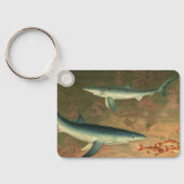 blauwe haai Eating Fish, Marine Life Sleutelhanger (Achterkant)