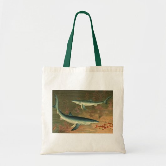  blauwe haai Eating Fish, Marine Life Tote Bag (Voorkant)
