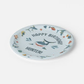 Blauwe haai Gedekte Borden van de Birthday Party v Papieren Bordje (Gekanteld)