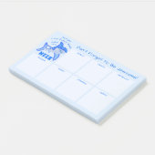 Blauwe haai Great White Weekly Calendar Funny Post-it® Notes (Schuin)