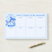 Blauwe haai Great White Weekly Calendar Funny Post-it® Notes (Op bureau)