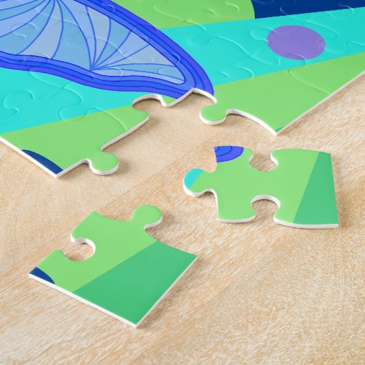 Blauwe haai Grote witte kool Aangepaste Kinderen Legpuzzel (Zijkant)