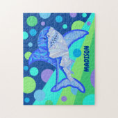 Blauwe haai Grote witte kool Aangepaste Kinderen Legpuzzel (Verticaal)