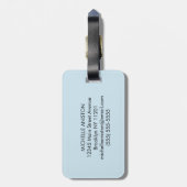 Blauwe haai | Monogram Aangepast Bagagelabel (Achterkant verticaal)