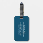 Blauwe haai | Monogram Aangepast Bagagelabel (Achterkant verticaal)