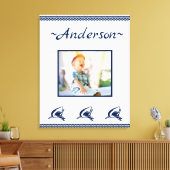 Blauwe haai Nautical Navy Foto Lijst Canvas Afdruk (Insitu (Woonkamer))