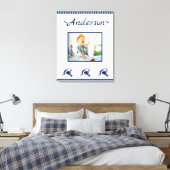 Blauwe haai Nautical Navy Foto Lijst Canvas Afdruk (Insitu (Slaapkamer))