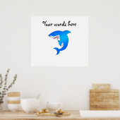 Blauwe haai poster (Keuken)