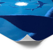 Blauwe haai Witte Moon Onderzee Poster (Hoek)