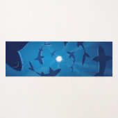 Blauwe haai Witte Moon Onderzee Yogamat (Voorkant (horizontaal))