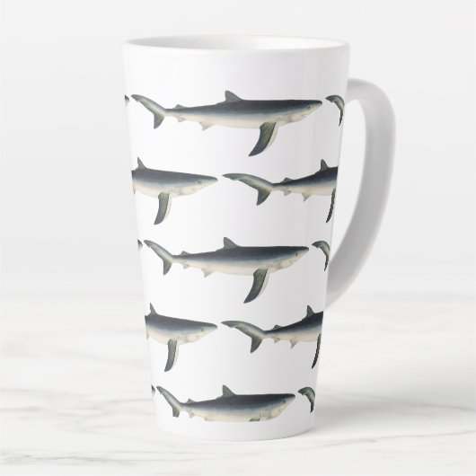  blauwe haai, zeewaardig leven in de aquatische oc latte mok (Rechterhoek)