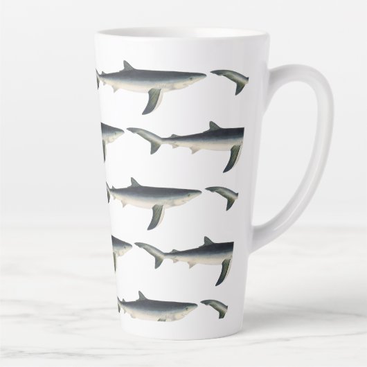 blauwe haai, zeewaardig leven in de aquatische oc latte mok (Rechts)