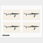  blauwe haai, zeewaardig leven in de aquatische oc rechthoekige sticker (Vel)