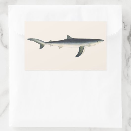  blauwe haai, zeewaardig leven in de aquatische oc rechthoekige sticker (Tas)