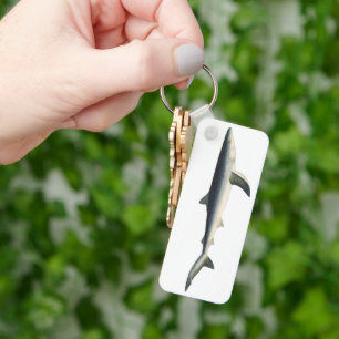 blauwe haai, zeewaardig leven in de aquatische oc sleutelhanger