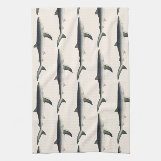  blauwe haai, zeewaardig leven in de aquatische oc theedoek (Verticaal)