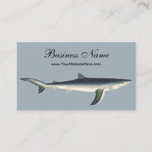  blauwe haai, zeewaardig leven in de aquatische oc visitekaartje (Voorkant)