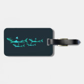 Blauwe haaien bagagelabel (Achterkant horizontaal)